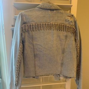 New (without Tags) Misty Mynx Sequin Fringe Jean Jacket Size, XS